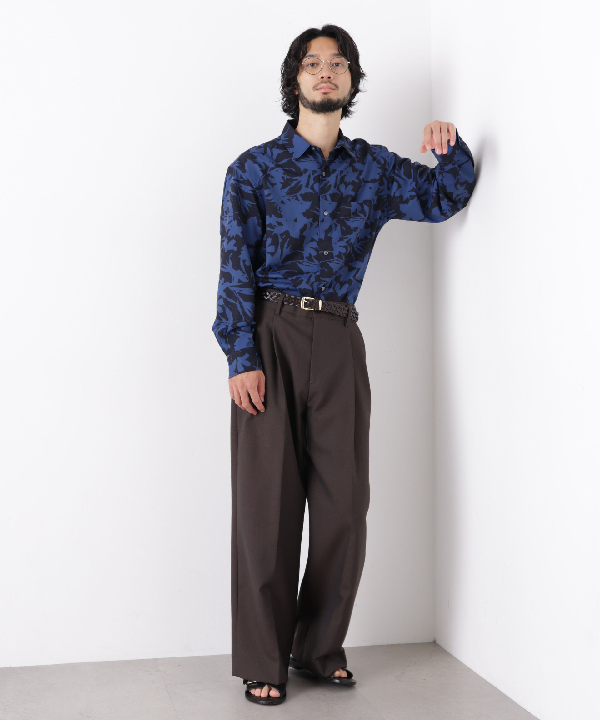 NANO universe「EDITORIAL PRINT レギュラーカラーシャツ」|シャツ・ブラウス|
