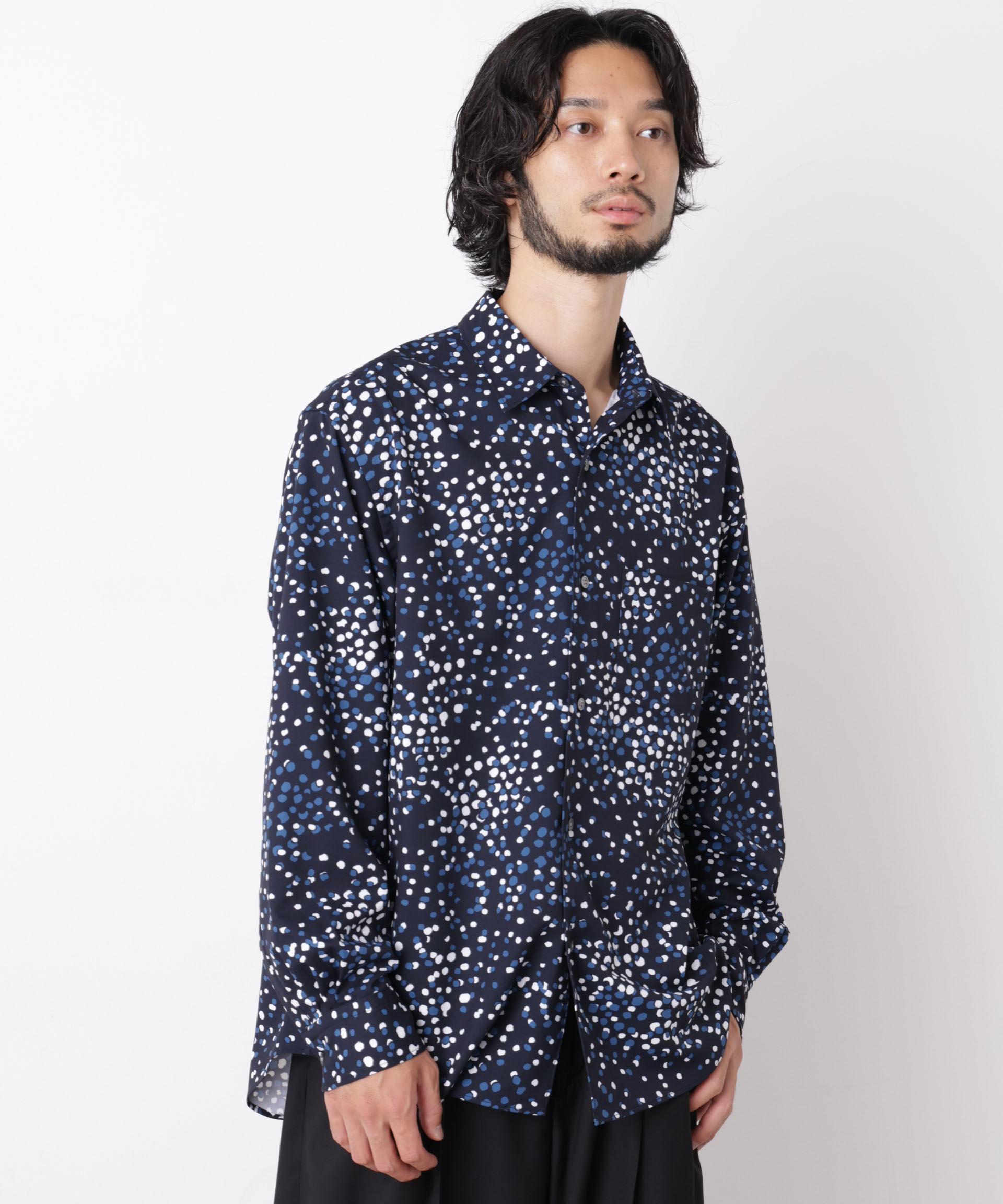 NANO universe「EDITORIAL PRINT レギュラーカラーシャツ」|シャツ・ブラウス|パターン21