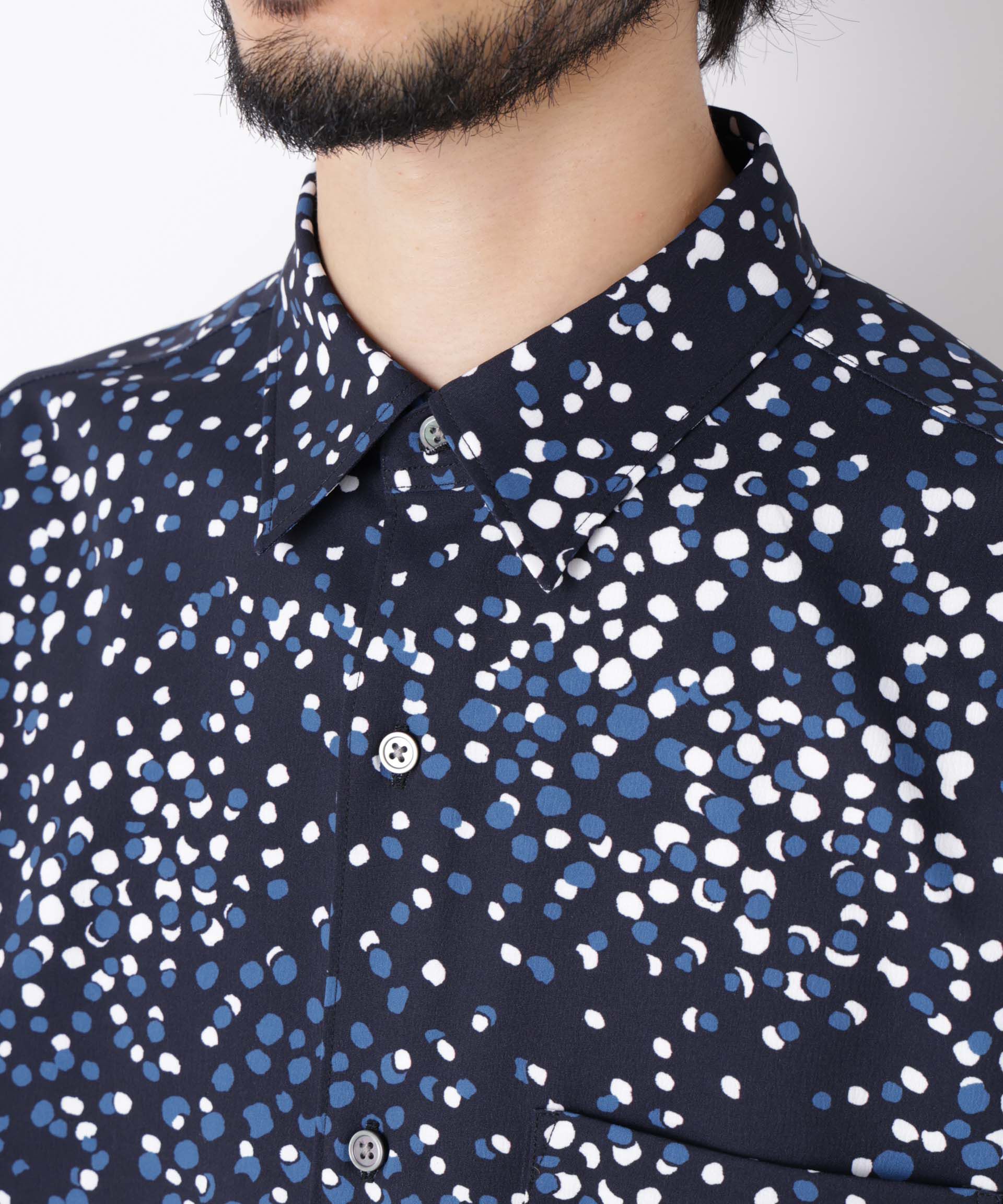 NANO universe「EDITORIAL PRINT レギュラーカラーシャツ」|シャツ・ブラウス|