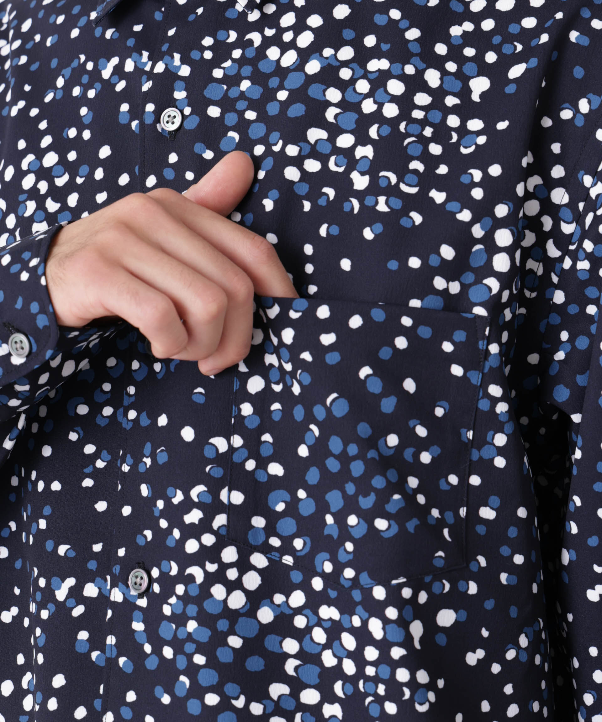 NANO universe「EDITORIAL PRINT レギュラーカラーシャツ」|シャツ・ブラウス|