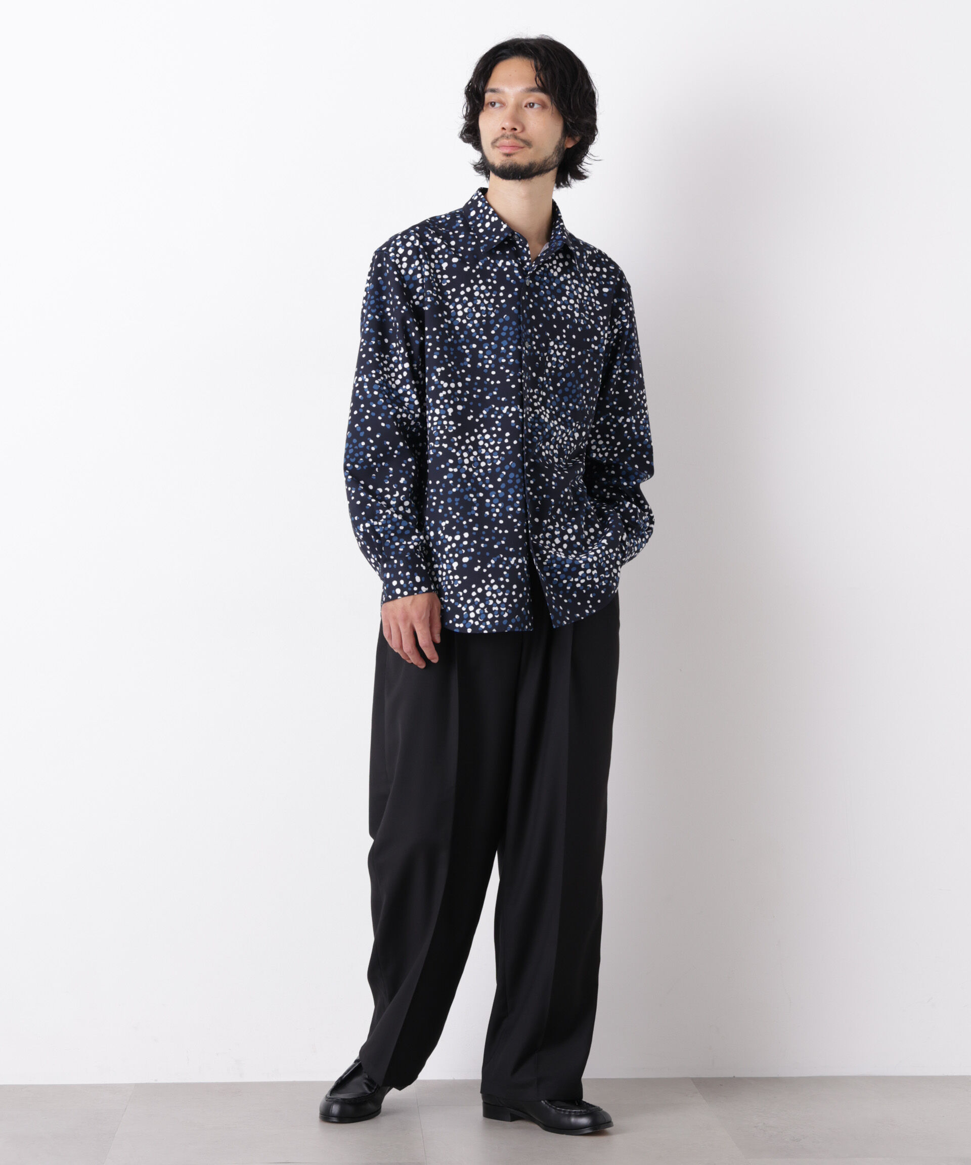 NANO universe「EDITORIAL PRINT レギュラーカラーシャツ」|シャツ・ブラウス|