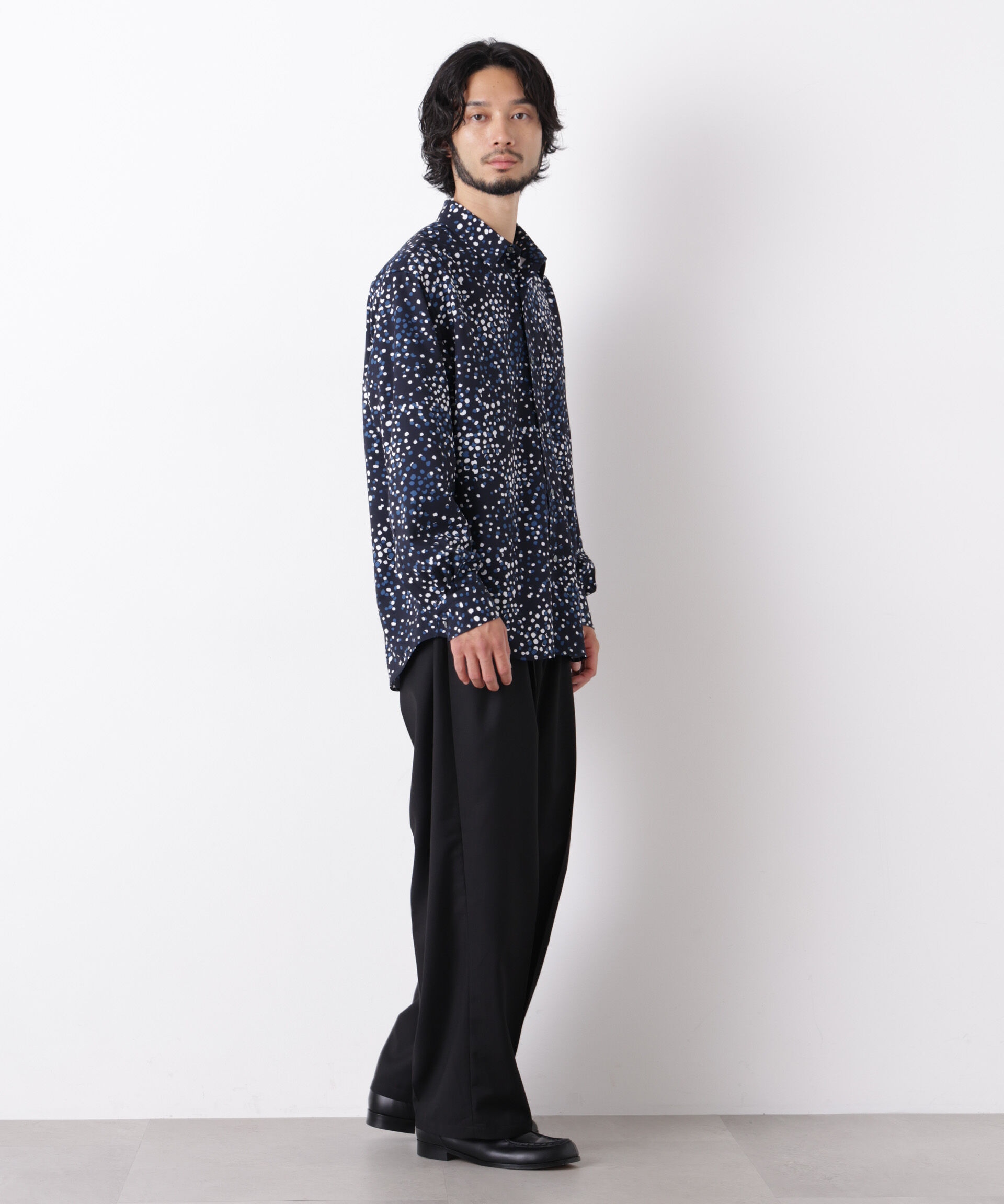 NANO universe「EDITORIAL PRINT レギュラーカラーシャツ」|シャツ・ブラウス|