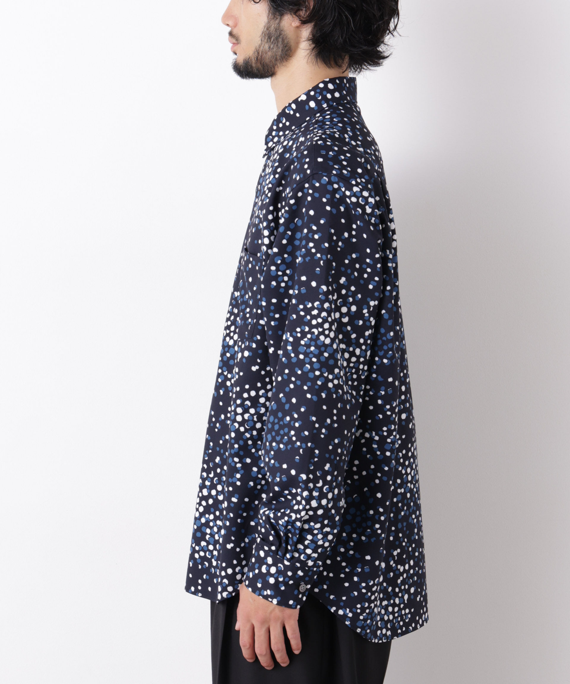 NANO universe「EDITORIAL PRINT レギュラーカラーシャツ」|シャツ・ブラウス|