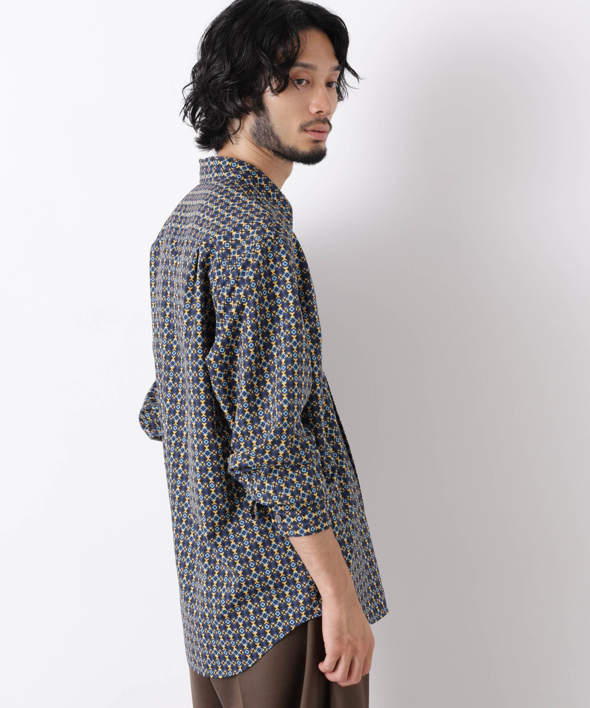NANO universe「EDITORIAL PRINT レギュラーカラーシャツ」|シャツ・ブラウス|