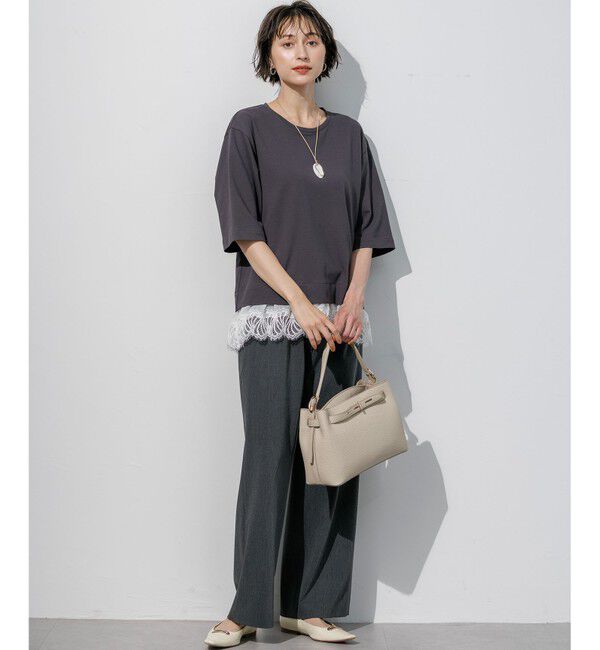 23区「レースヘムレイヤード コンビ カットソー」|Tシャツ・カットソー|