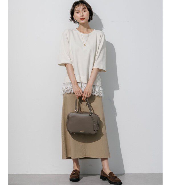 23区「レースヘムレイヤード コンビ カットソー」|Tシャツ・カットソー|
