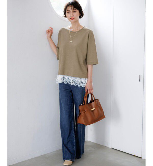 23区「レースヘムレイヤード コンビ カットソー」|Tシャツ・カットソー|