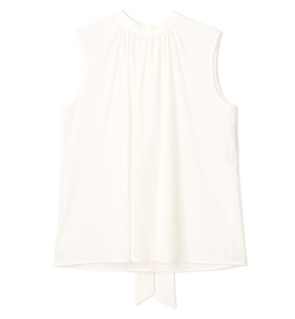 BEIGE,「【洗える】BAC / コットンバックボウタイノースリーブブラウス」|シャツ・ブラウス|