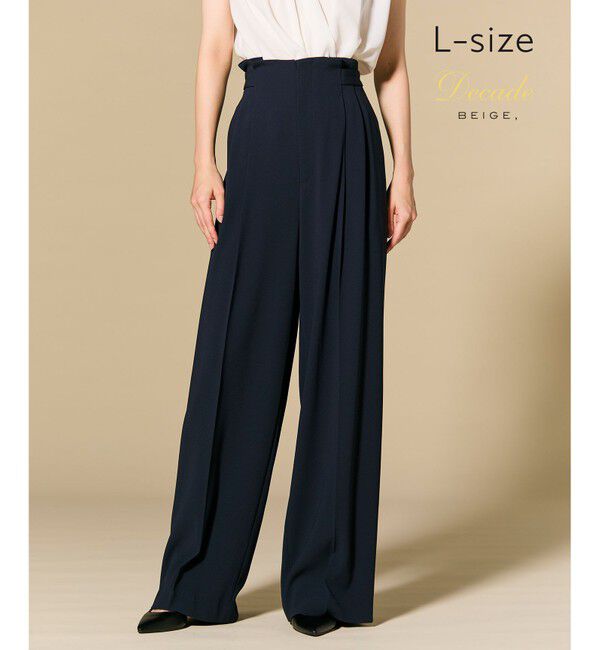BEIGE,「【Lサイズ・セットアップ対応】CINDY / ハイウエストパンツ」|その他|Navy