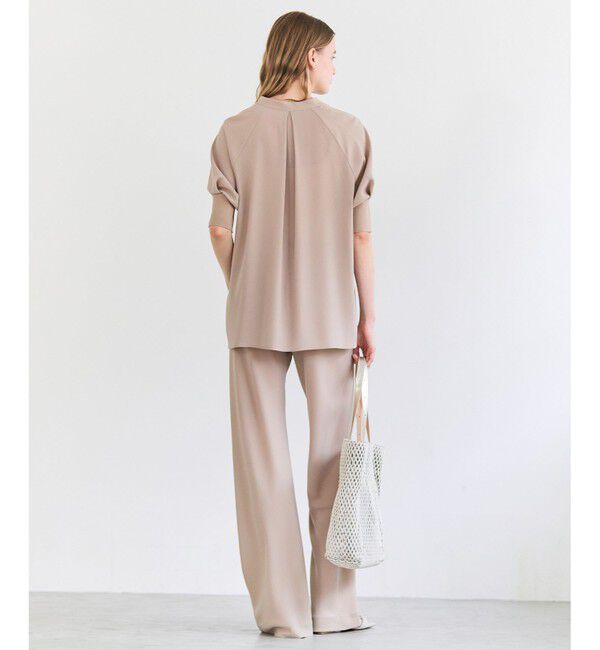 BEIGE,「FLEUR / 異素材カフス スタンドカラーブラウス」|シャツ・ブラウス|