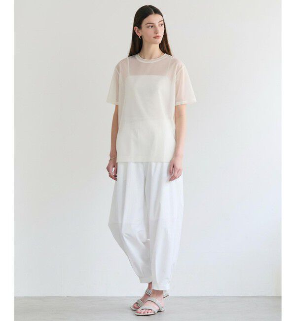 BEIGE,「SELEN / リブコンビ シアーTシャツ」|Tシャツ・カットソー|