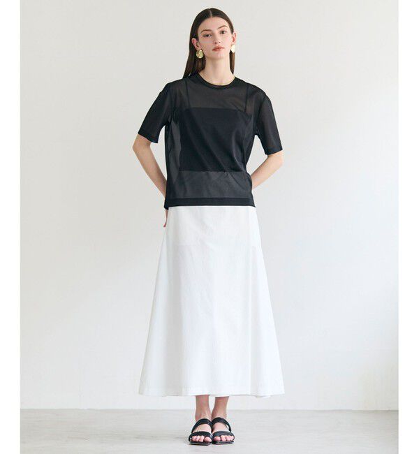 BEIGE,「SELEN / リブコンビ シアーTシャツ」|Tシャツ・カットソー|
