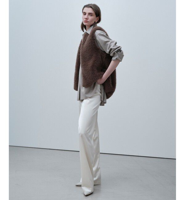 BEIGE,「BROOK / ロングヘアファージレ」|ベスト・ジレ|Taupe