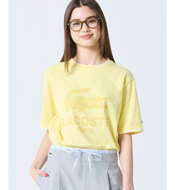 LACOSTE「ヴィンテージエフェクト ロゴTシャツ」|Tシャツ・カットソー|イエロー
