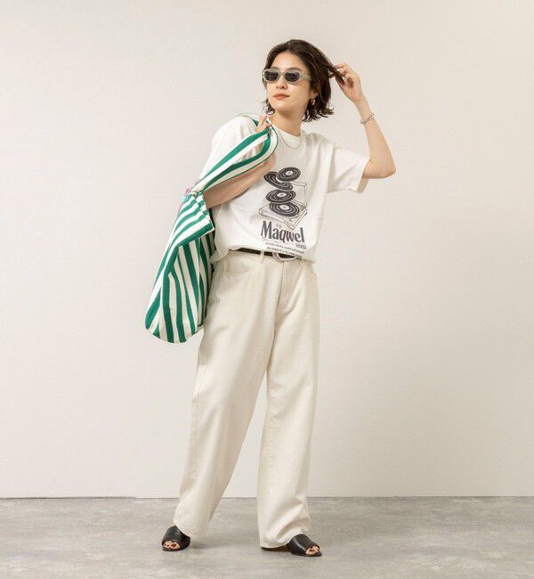 MAQWEL「【MAQWEL/マクウェル】ウォッシャブル Maqwel RECORDS オープンエンドプリントTシャツ」|Tシャツ・カットソー|