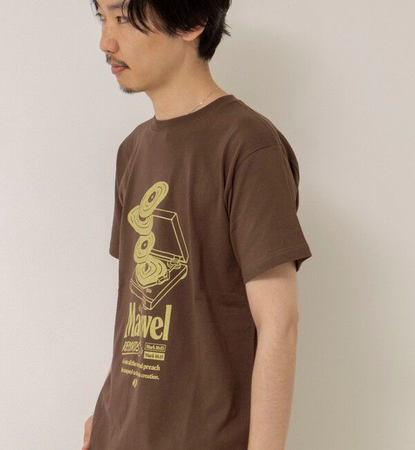MAQWEL「【MAQWEL/マクウェル】ウォッシャブル Maqwel RECORDS オープンエンドプリントTシャツ」|Tシャツ・カットソー|