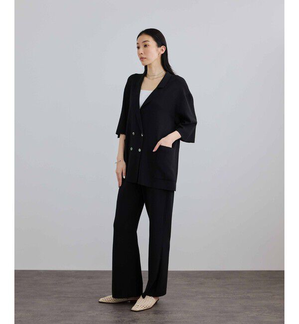 SALON adam et rope'「クールニットハーフスリーブジャケット」|テーラードジャケット|