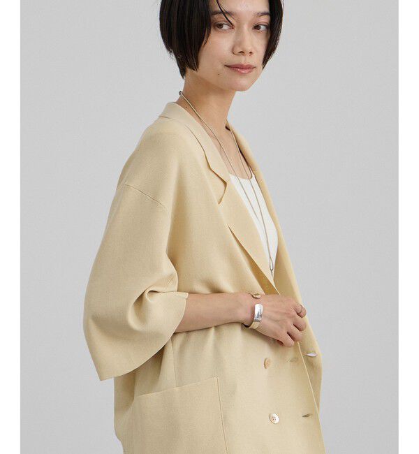 SALON adam et rope'「クールニットハーフスリーブジャケット」|テーラードジャケット|