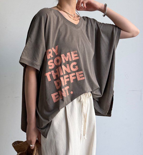  「【WEB限定】2WAYポンチョロゴTEE」|Tシャツ・カットソー|ダークブラウン