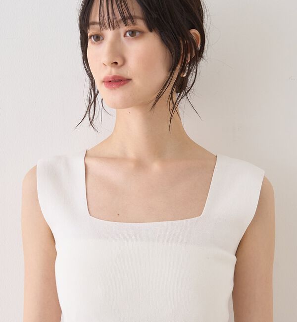 Rouge vif「テンセルコットン総針スクエアネックニットタンク」|キャミソール|