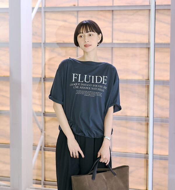 Rouge vif「ドローコードシアーロゴTシャツ / ボートネック」|Tシャツ・カットソー|