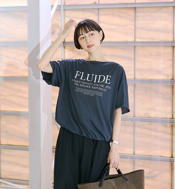 Rouge vif「ドローコードシアーロゴTシャツ / ボートネック」|Tシャツ・カットソー|