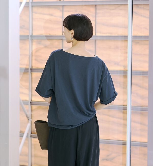 Rouge vif「ドローコードシアーロゴTシャツ / ボートネック」|Tシャツ・カットソー|