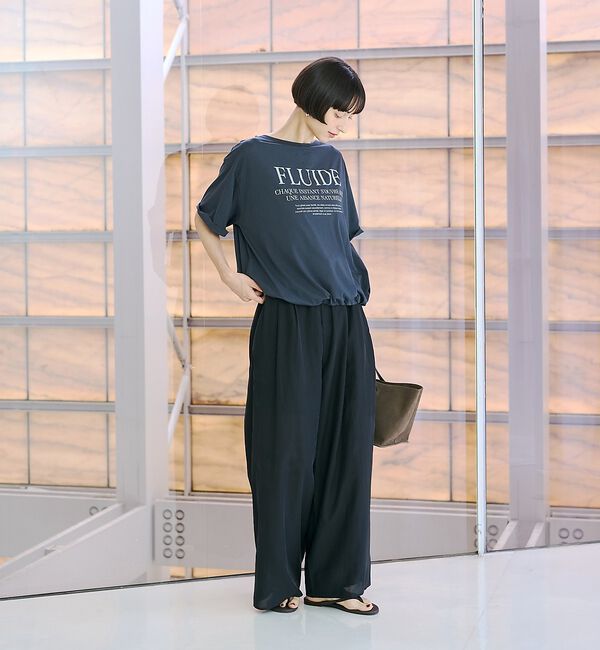 Rouge vif「ドローコードシアーロゴTシャツ / ボートネック」|Tシャツ・カットソー|
