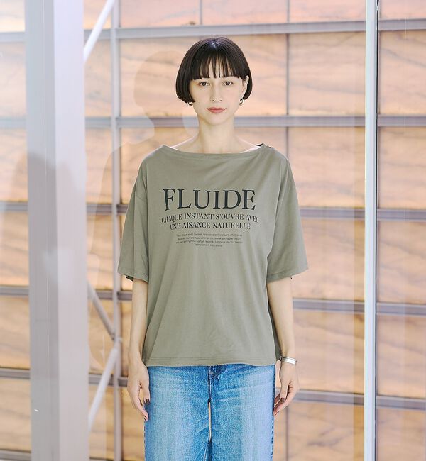 Rouge vif「ドローコードシアーロゴTシャツ / ボートネック」|Tシャツ・カットソー|