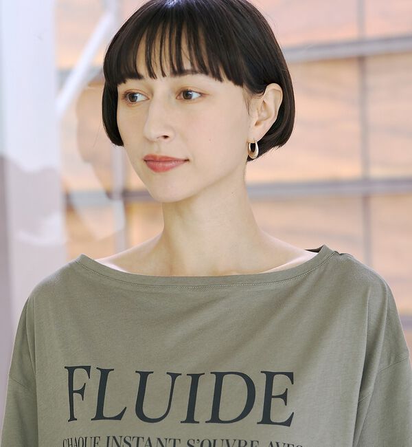 Rouge vif「ドローコードシアーロゴTシャツ / ボートネック」|Tシャツ・カットソー|