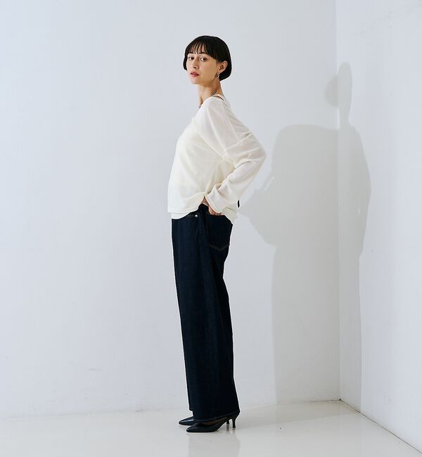 Rouge vif「【2点セット】シアーベロアストライプアンサンブル【予約】」|Tシャツ・カットソー|