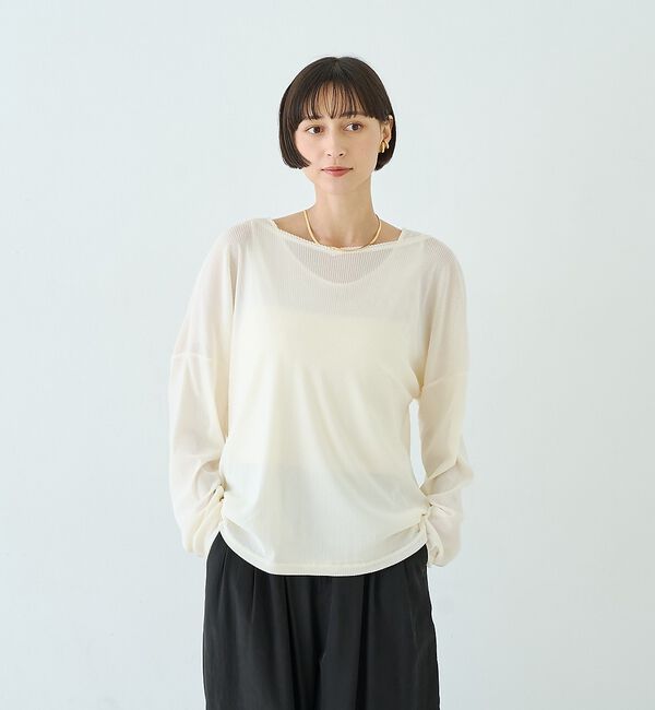 Rouge vif「【2点セット】シアーベロアストライプアンサンブル【予約】」|Tシャツ・カットソー|