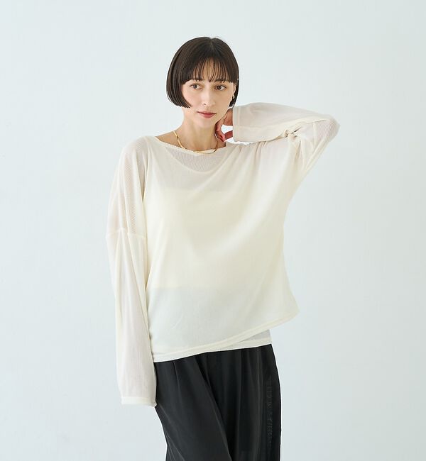 Rouge vif「【2点セット】シアーベロアストライプアンサンブル【予約】」|Tシャツ・カットソー|