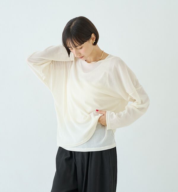 Rouge vif「【2点セット】シアーベロアストライプアンサンブル【予約】」|Tシャツ・カットソー|