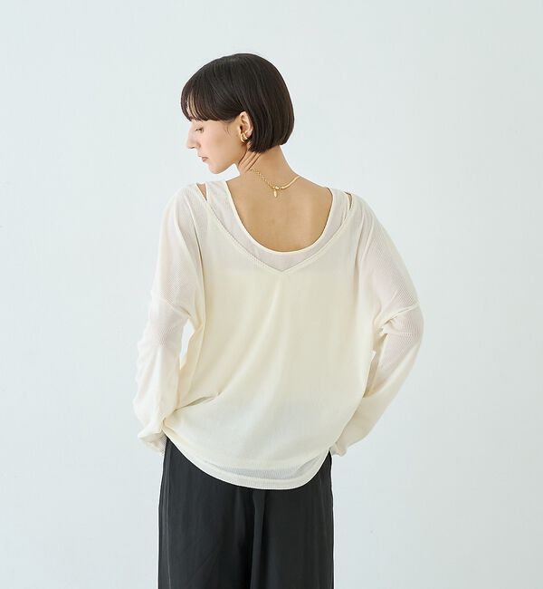 Rouge vif「【2点セット】シアーベロアストライプアンサンブル【予約】」|Tシャツ・カットソー|
