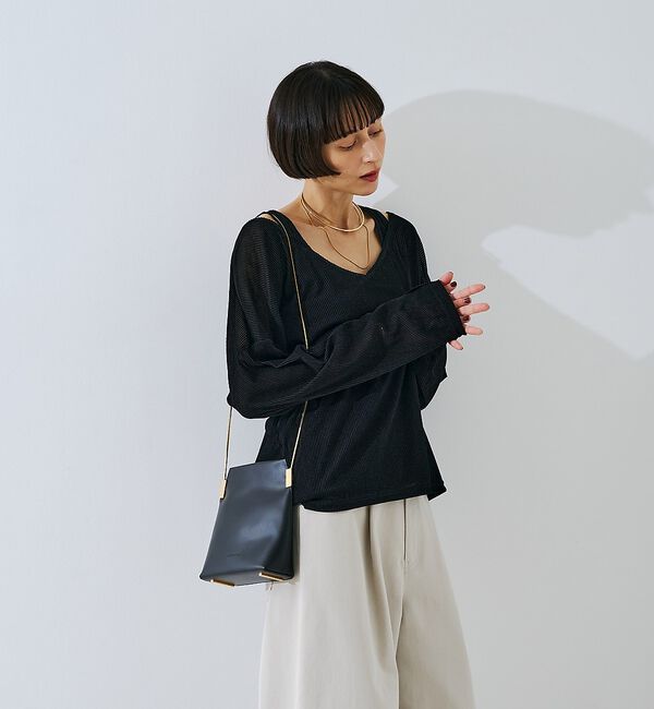 Rouge vif「【2点セット】シアーベロアストライプアンサンブル【予約】」|Tシャツ・カットソー|