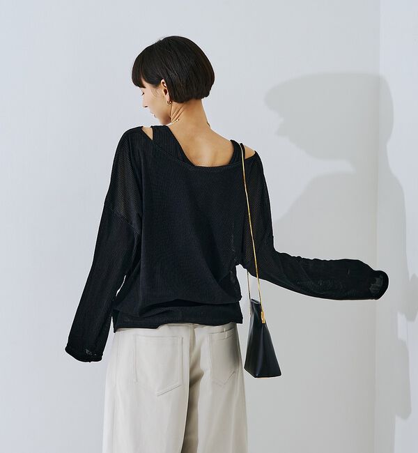 Rouge vif「【2点セット】シアーベロアストライプアンサンブル【予約】」|Tシャツ・カットソー|