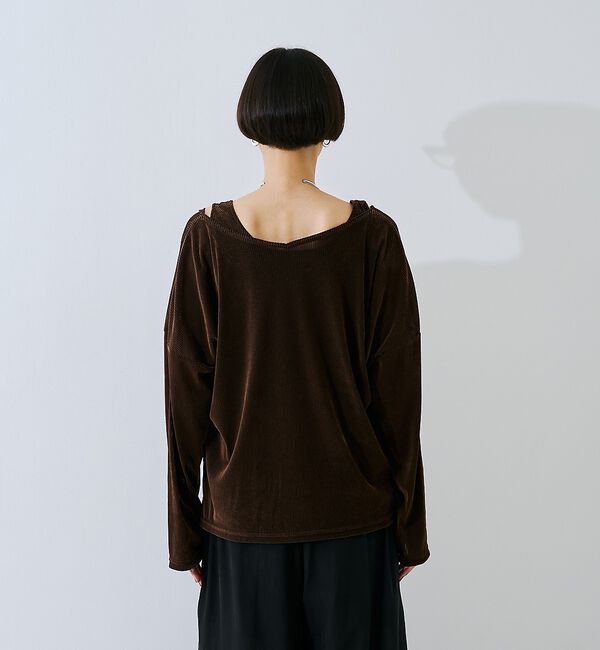 Rouge vif「【2点セット】シアーベロアストライプアンサンブル【予約】」|Tシャツ・カットソー|