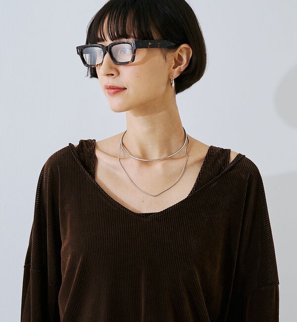 Rouge vif「【2点セット】シアーベロアストライプアンサンブル【予約】」|Tシャツ・カットソー|