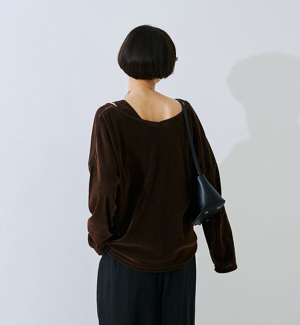 Rouge vif「【2点セット】シアーベロアストライプアンサンブル【予約】」|Tシャツ・カットソー|
