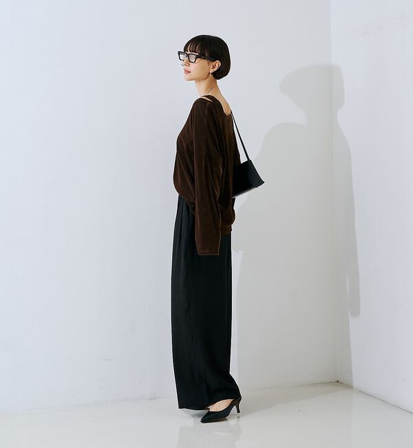 Rouge vif「【2点セット】シアーベロアストライプアンサンブル【予約】」|Tシャツ・カットソー|