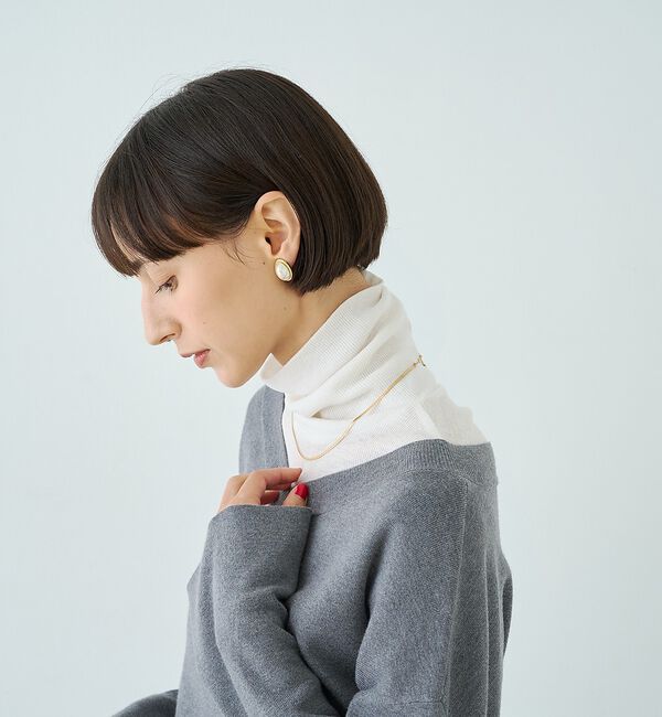 Rouge vif「前後2WAYウール釦テレコタートルカットソー【予約】」|Tシャツ・カットソー|