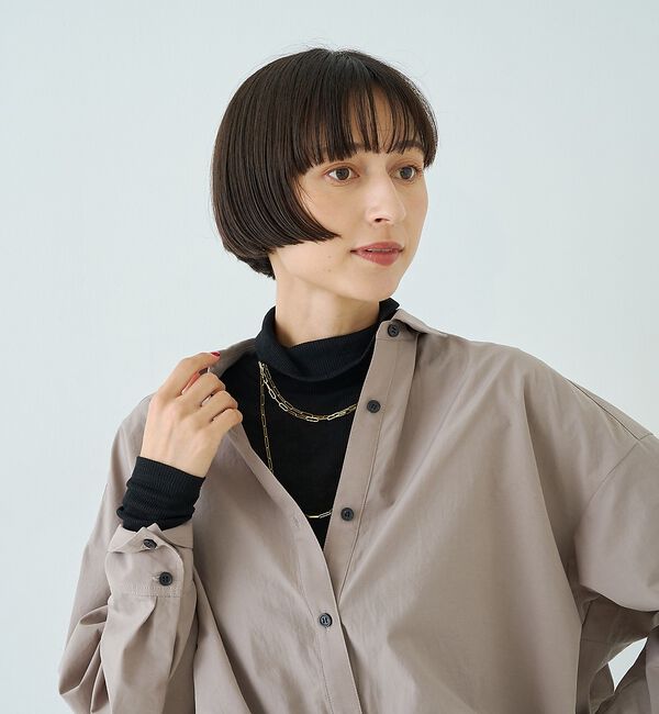Rouge vif「前後2WAYウール釦テレコタートルカットソー【予約】」|Tシャツ・カットソー|
