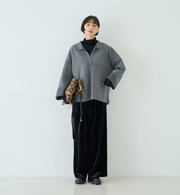 Rouge vif「前後2WAYウール釦テレコタートルカットソー【予約】」|Tシャツ・カットソー|