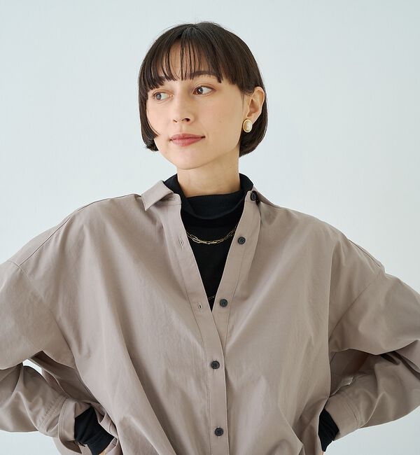 Rouge vif「前後2WAYウール釦テレコタートルカットソー【予約】」|Tシャツ・カットソー|