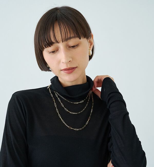 Rouge vif「前後2WAYウール釦テレコタートルカットソー【予約】」|Tシャツ・カットソー|