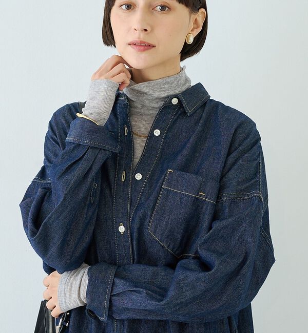 Rouge vif「前後2WAYウール釦テレコタートルカットソー【予約】」|Tシャツ・カットソー|グレー