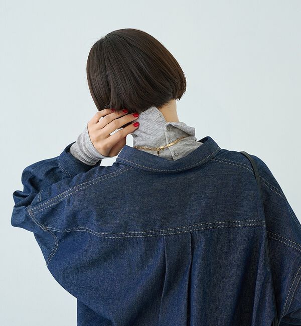 Rouge vif「前後2WAYウール釦テレコタートルカットソー【予約】」|Tシャツ・カットソー|
