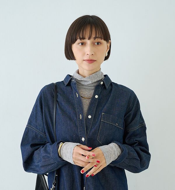 Rouge vif「前後2WAYウール釦テレコタートルカットソー【予約】」|Tシャツ・カットソー|