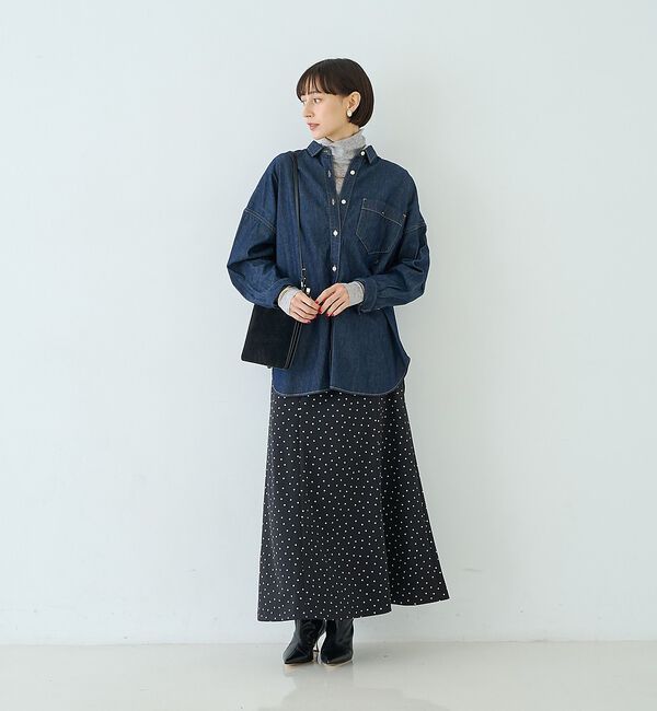 Rouge vif「前後2WAYウール釦テレコタートルカットソー【予約】」|Tシャツ・カットソー|